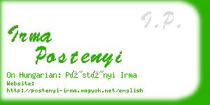 irma postenyi business card